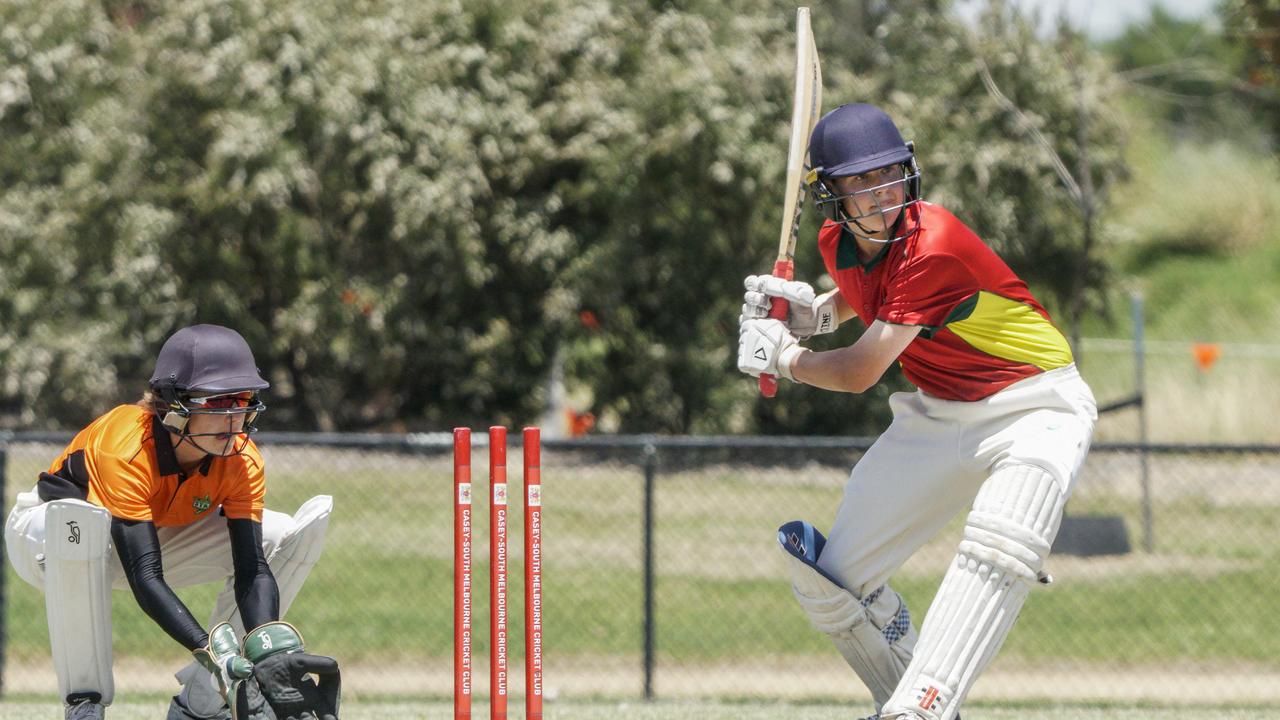 Scorpions keeper Charlie Atkins and Oliver Lowe batting for East Emus. Picture: Valeriu Campan