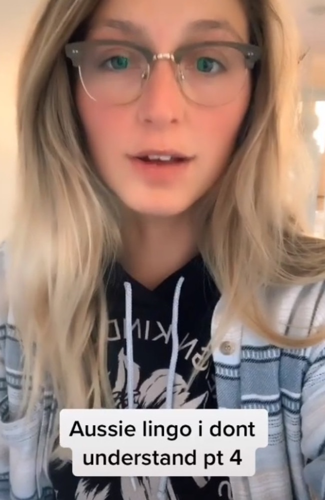 A US woman who lives in Sydney has created multiple TikTok videos about her Aussie slang struggles. Picture: TikTokStraySulli