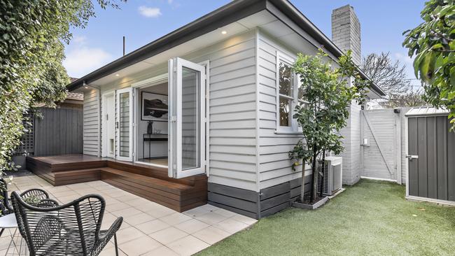 The Yarraville home comes with a small back yard and courtyard.