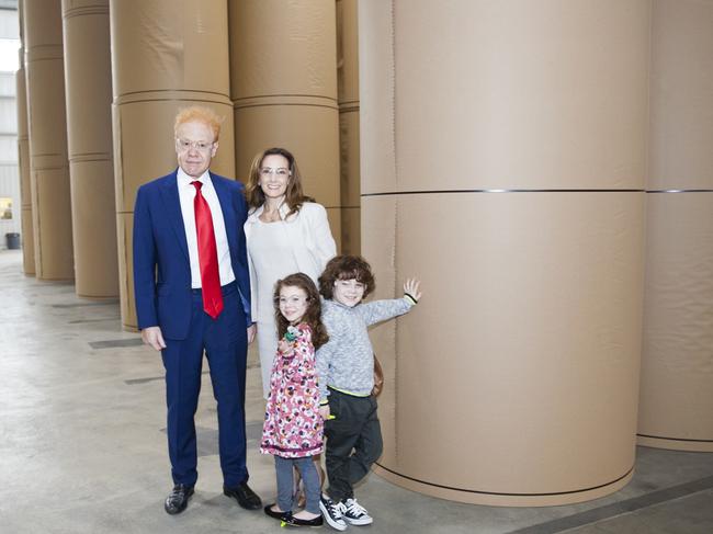 Pratt and his partner Claudine Revere with their children Leon and Lilly in Indiana. Picture: Supplied