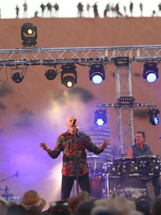 Peter Garrett performing with Midnight Oil at the Big Red Bash music festival, July 2019. Picture: Lyndon Mechielsen