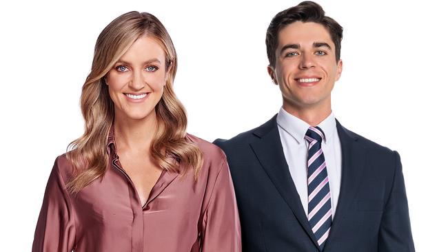 Kate Freebairn and Max Burford are Channel 10 Adelaide's new newsreader and sports presenter. Picture: Channel 10.,