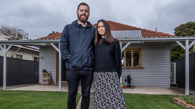 Chris and Julie bought their home in West Footscray in July. Picture: Jake Nowakowski.