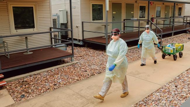 Staff at Howard Springs quarantine centre on Darwin's outskirts.