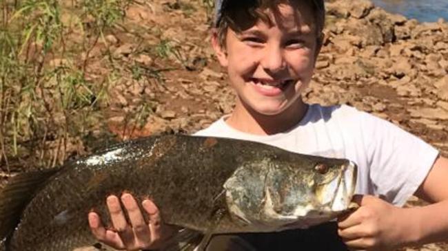 Joshua Beal, 11, recently landed his first legal barra