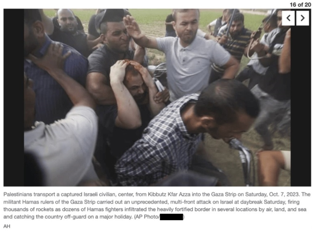 The photographers documented kidnappings of Israeli civilians. Picture: AP/Screenshot