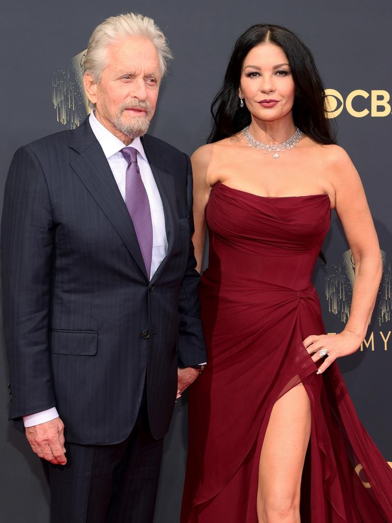 Michael Douglas and Catherine Zeta-Jones on the red carpet … Picture: Rich Fury/Getty