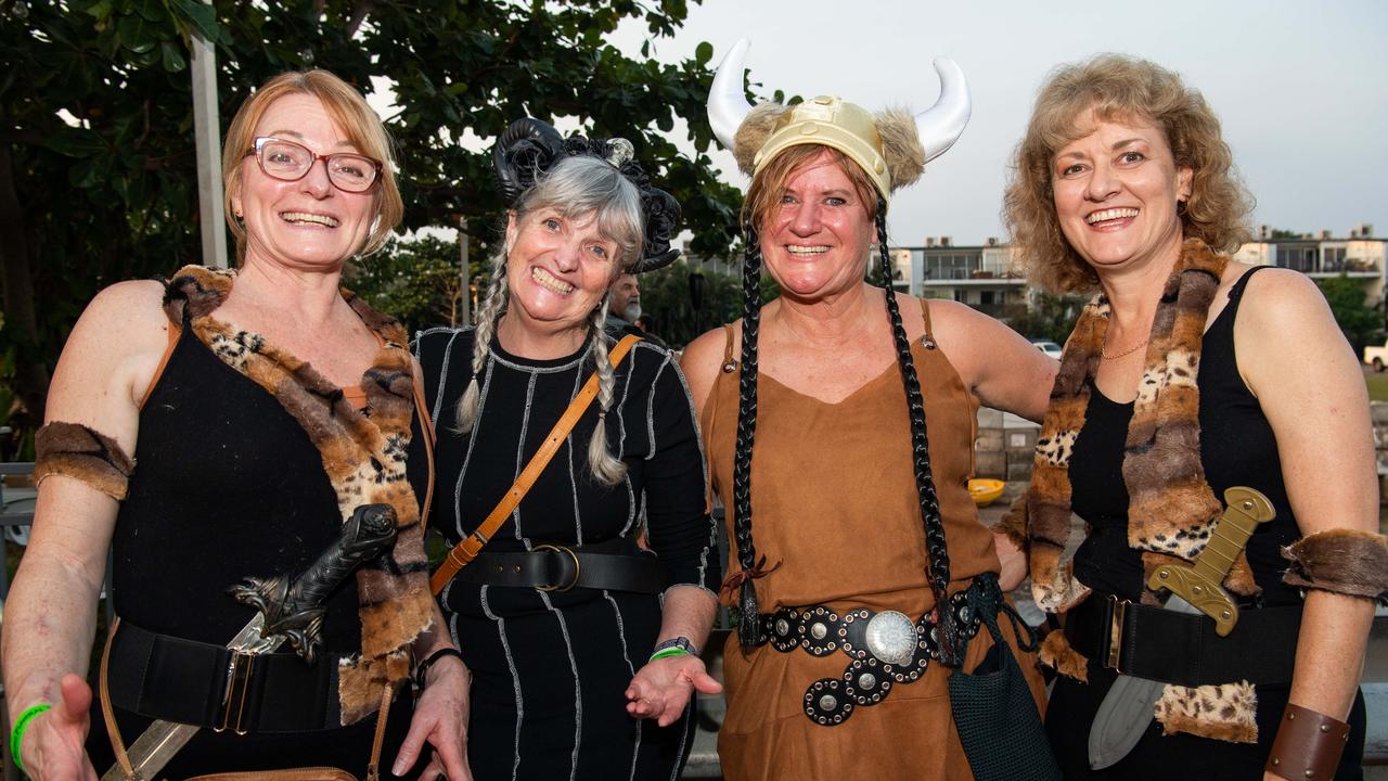 Jessica Clifton, Peta Foster, Vicki Green and Bev Thornett at the 2024 Dinah Beach Viking Funeral. Picture: Pema Tamang Pakhrin