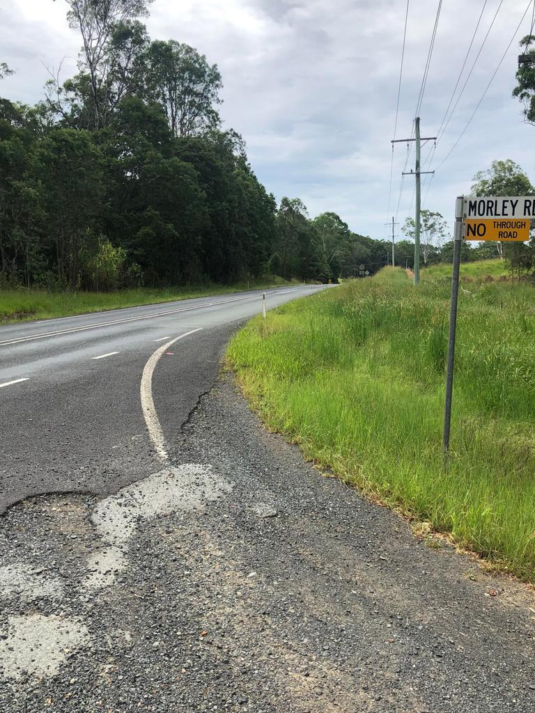 Intersection of Morley Road and Tin Can Bay Road in Canina. Residents say they fear for their lives when they enter Tin Can Bay Rd from their driveways or service roads. Photo: Nigel Dunchue