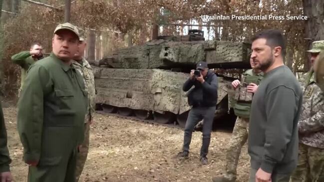 Ukraine’s Zelenskiy Inspects Tanks On The Frontline | News.com.au ...