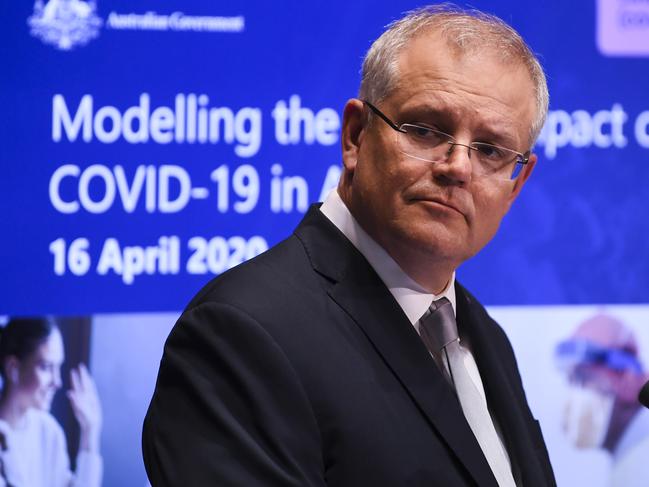 Scott Morrison spoke about the difficulties states had with social distancing. Picture: AAP