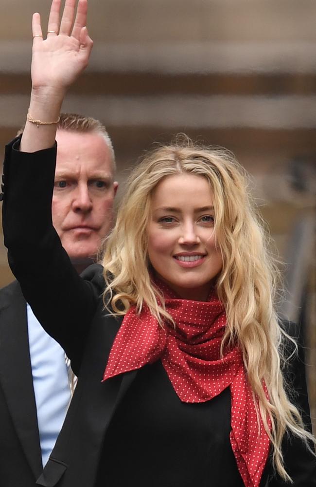 US actress Amber Heard leaves the High Court in London, on July 16. Picture: Daniel Leal-Olivas/AFP