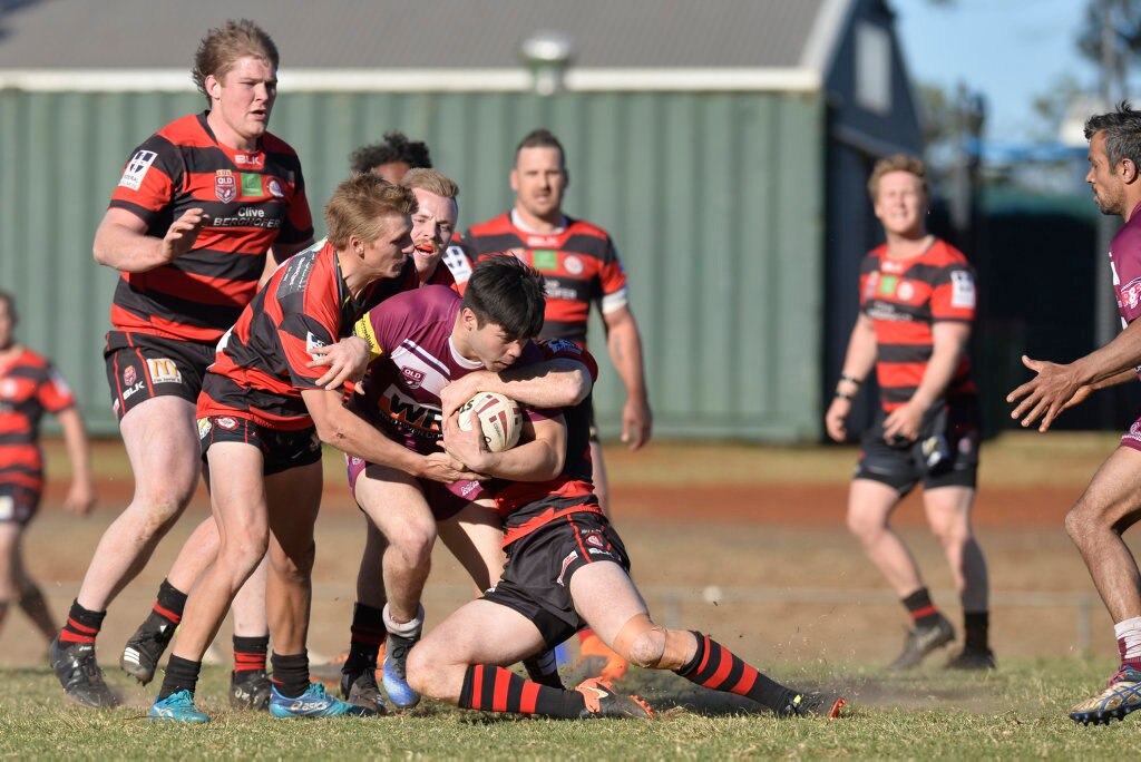 Josh Bentley for Dalby Diehards against Valleys Roosters in TRL Premiership qualifying final rugby league at Glenholme Park, Sunday, August 12, 2018. Picture: Kevin Farmer