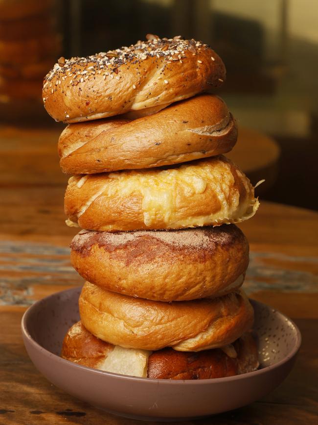 Bagels on offer. Bathurst St Bagels opening in Hobart. Picture: Nikki Davis-Jones