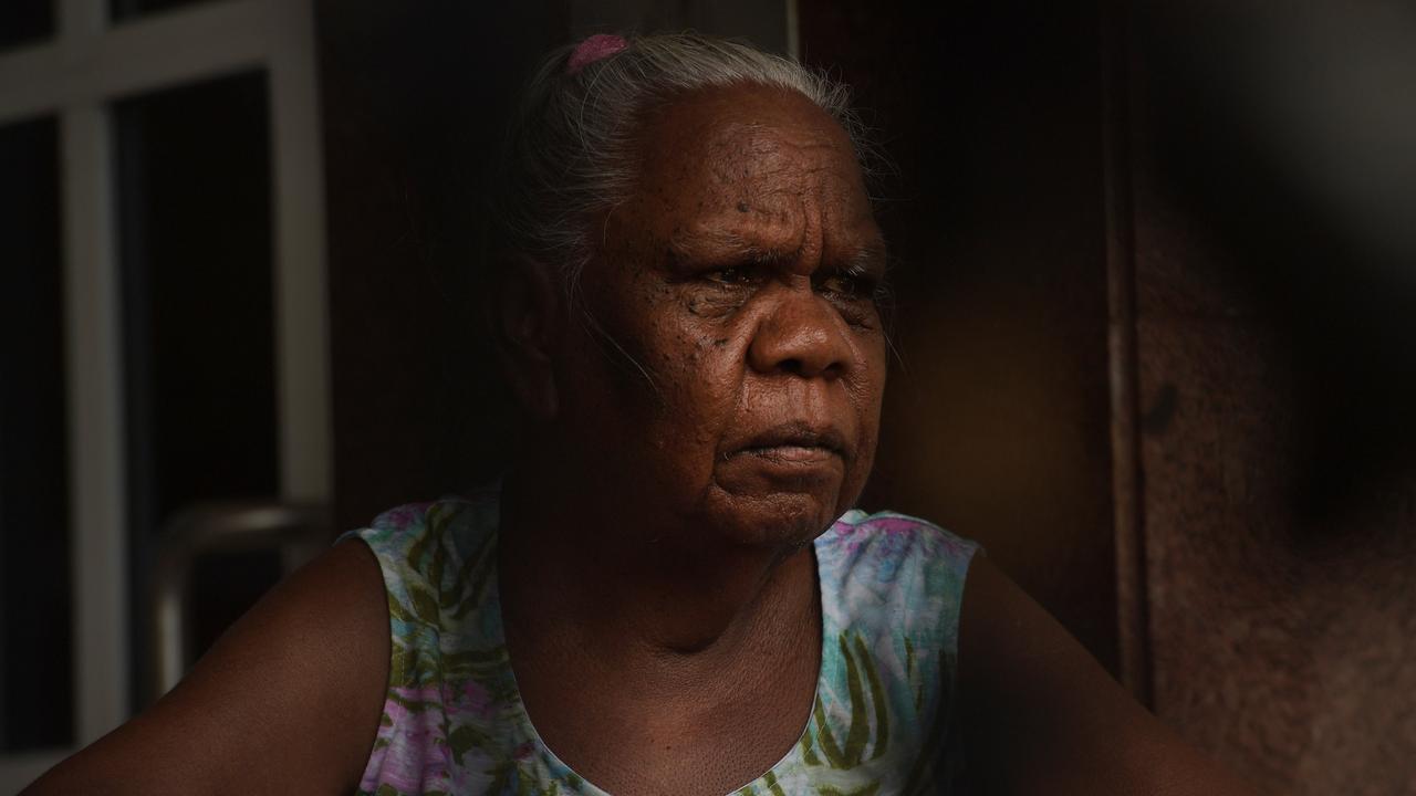 Joy Finlay Priest from Borroloola gather to fight the mine's bond agreement with NTG. Picture: (A)manda Parkinson