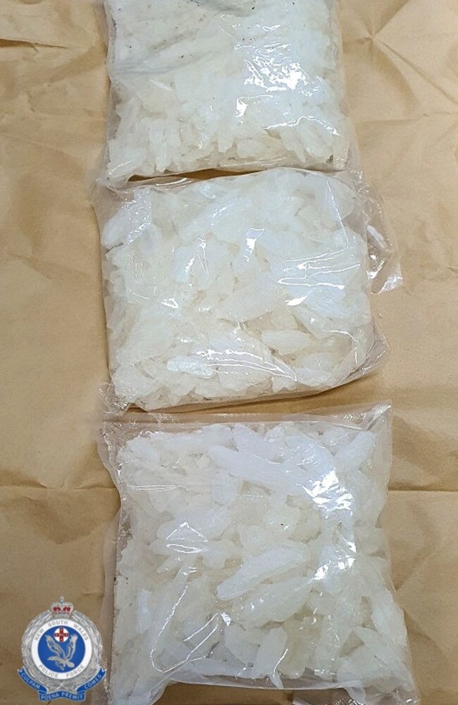 Over 4kgs worth of meth were found when Richmond Police stopped a Ford Falcon travelling north on the M1 Motorway at Ballina on May 5,2022. Picture: NSW Police