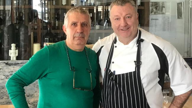 Belvedere part-owner Cosimo Carvignese with business partner and chef Joseph Martin. Picture: Glen Norris