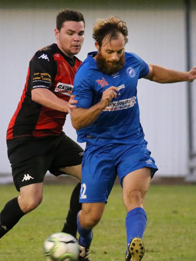 Leichhardt’s Simon Fernandez (left) had a tough but rewarding day. PICTURE: ANNA ROGERS