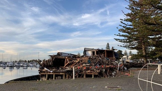 The Buffalo at Glenelg halfway through its demolition last year. Photo: Caleb Bond