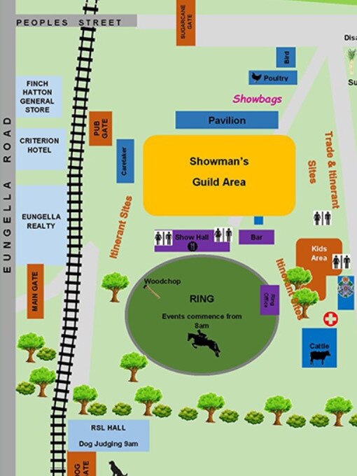 Map of the 2021 Pioneer Valley show, please note dog show will not be on this year. Picture: Pioneer Valley Show