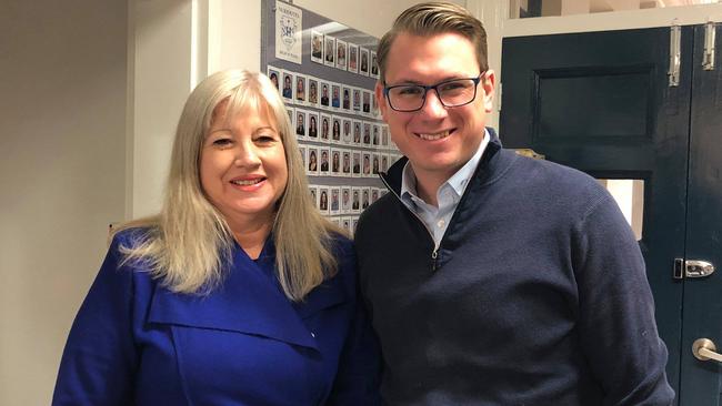 Nuriootpa High School principal Gerri Walker with former minister Stephan Knoll. Picture: Facebook