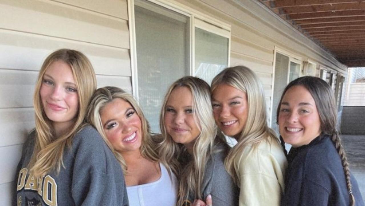 University of Idaho murder victims Kaylee Goncalves (second from left), Madison Mogen (second from right) and Xana Kernodle (far right) with housemates Dylan Mortensen and Bethany Funke.