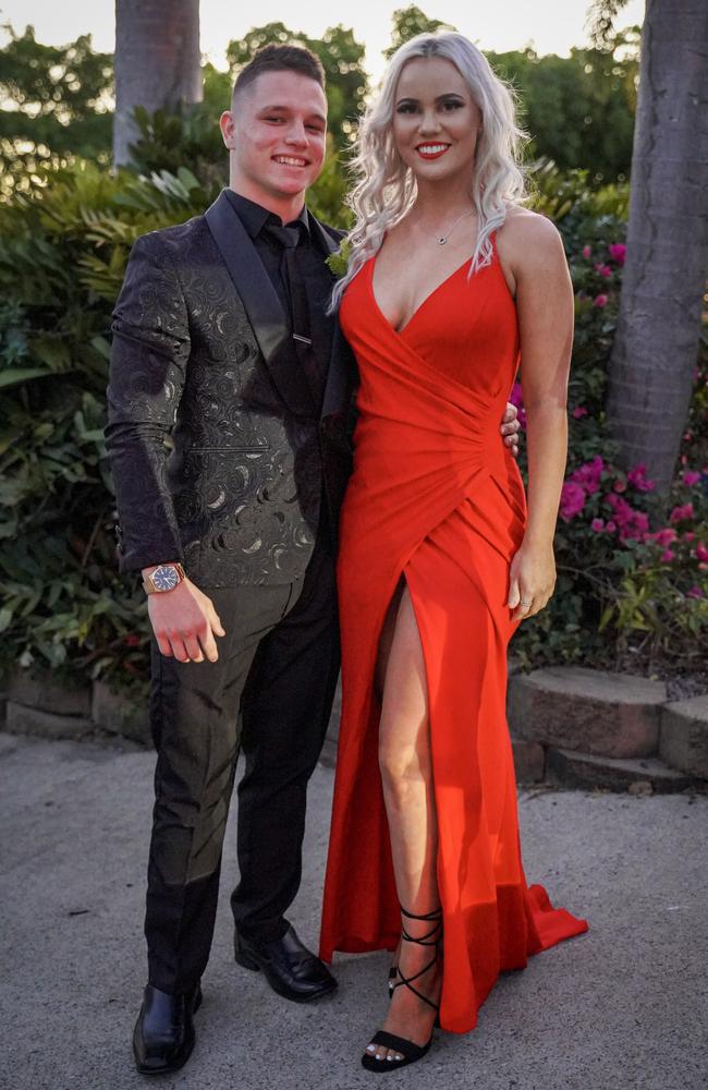 Jaydin Bradshaw and Tayla King at the Mackay North State High School formal at Windmill Function Centre, November 19, 2021. Picture: Heidi Petith