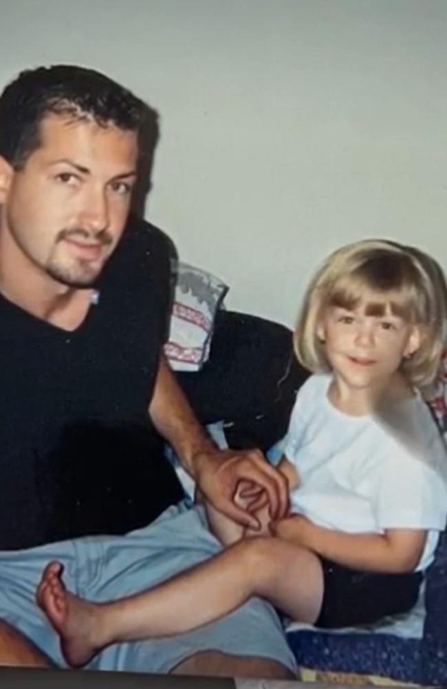 Joe Petito with his daughter Gabby as a young girl. Picture: Moloney Funeral Home.