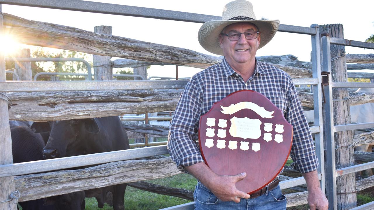 Marvin Deicke of Collingvale Station, north of Proserpine, won Most Successful Exhibitor and Champion Bullock with his Brangus (Brahman Angus cross) cattle. Picture: Kirra Grimes