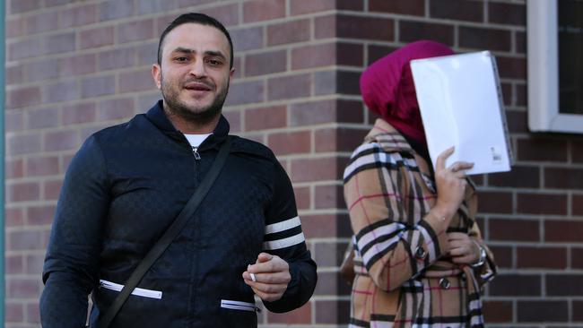 Tarek Assaad, brother of murdered crime figure Hamad Assaad, arriving at Burwood Court today for sentencing.