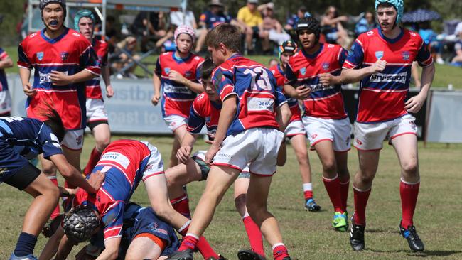 Action galleries of the junior rugby union grand finals, match played at Surfers Paradise Home Ground. Helensvale Hogs Vs Surfers Paradise Dolphins under 13s division. Picture Mike BatterhamAction galleries of the junior rugby union grand finals, match played at Surfers Paradise Home Ground. Helensvale Hogs Vs Bond Uni Pirates under 14s division. Picture Mike Batterham