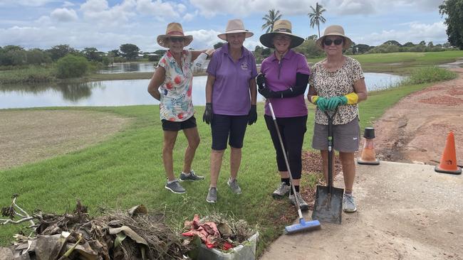 Townsville Golf Club: Clean-up volunteers (L-R) Mez Cheetham, Desma Wojciechowski, Julie Laslett and Val Thompson.