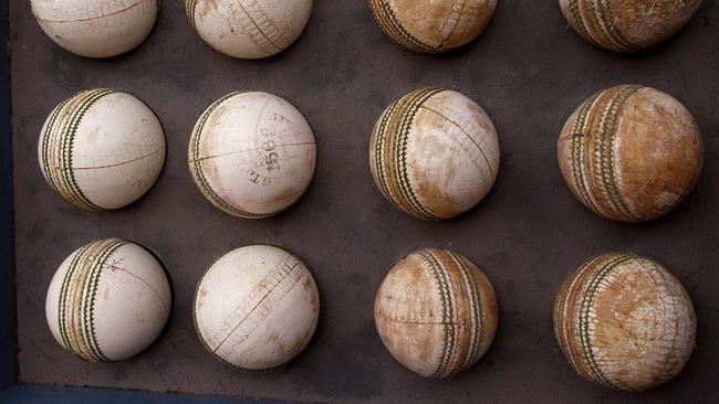 Using two balls meant the leather stayed harder for longer (like on the left), and made life easier for batsmen to hit.