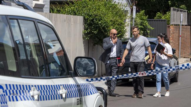 Anti-Semitic graffiti found in See Lane, Kingsford. Police and forensics at scene. Picture: NewsWire / Simon Bullard.