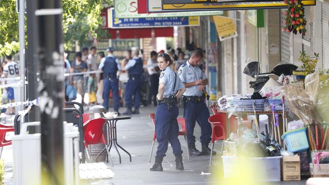 Shooting at Bankstown Plaza. Pictures: David Swift.