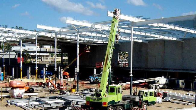 GOING AHEAD: Construction works at the site of Bunnings Warehouse on Brisbane St, West Ipswich, are making progress. Picture: Contributed