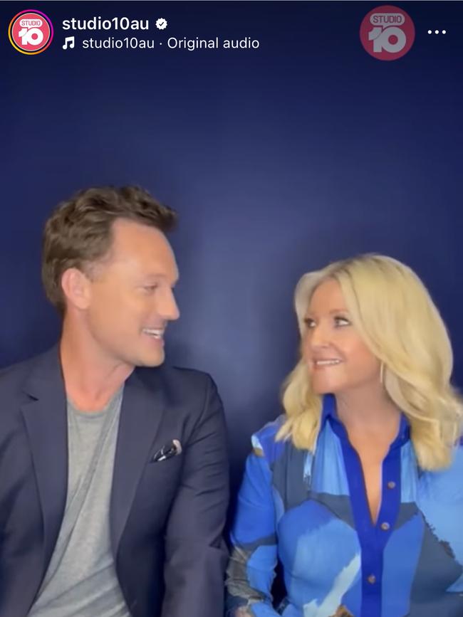 Studio 10 hosts Tristan MacManus and Angela Bishop announce to fans of the morning show the show won't be returning next year. Photo – Instagram.