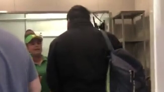 The man berating staff in a Melbourne Subway store.