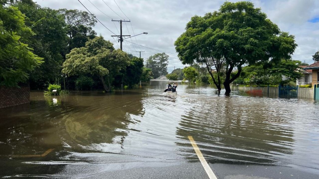 Cook St in Oxley where floodwater is still high on Monday. Picture: Vanessa Marsh