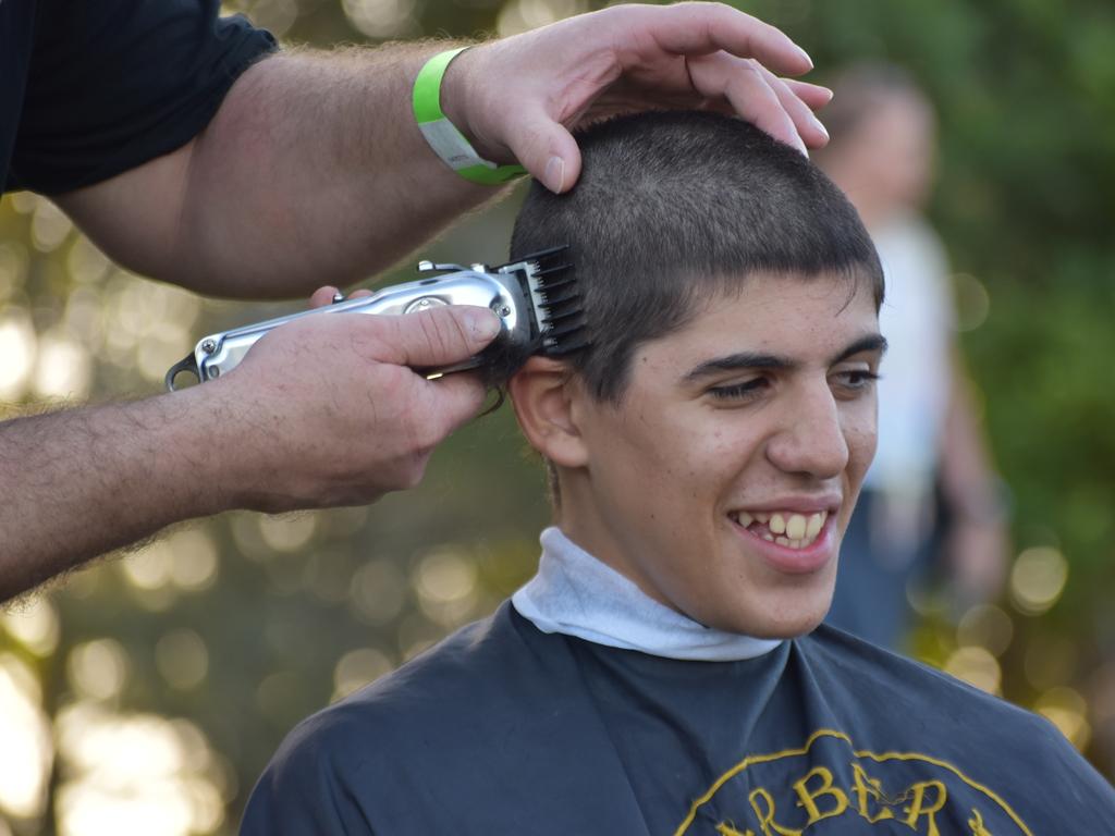 Dean Grech raised $3,329 for the Cancer Council by shaving his mullet at the Mackay Pioneer Valley Relay For Life, September 2021. Picture: Lillian Watkins
