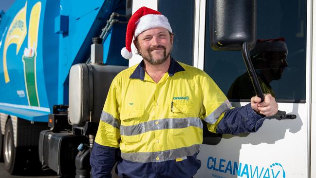 Cleanaway's Tim Waite will be working on Christmas Day. Picture: Dominika Lis