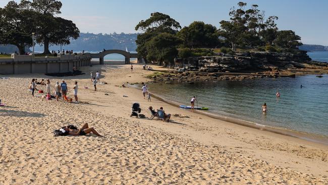 Balmoral Beach, where a young couple recently fell six metres off a cliff.. Picture: NCA NewsWire/ Gaye Gerard