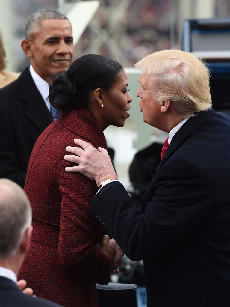 Michelle Obama kept quiet about what she really thought when her husband handed over the presidency Donald Trump four years ago. Picture: Saul Loeb/AFP