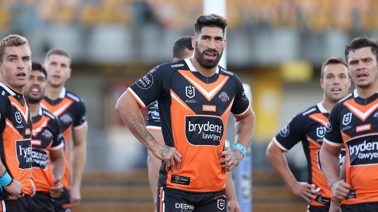 James Tamou and his devastated Tigers teammates (Photo by Mark Kolbe/Getty Images)