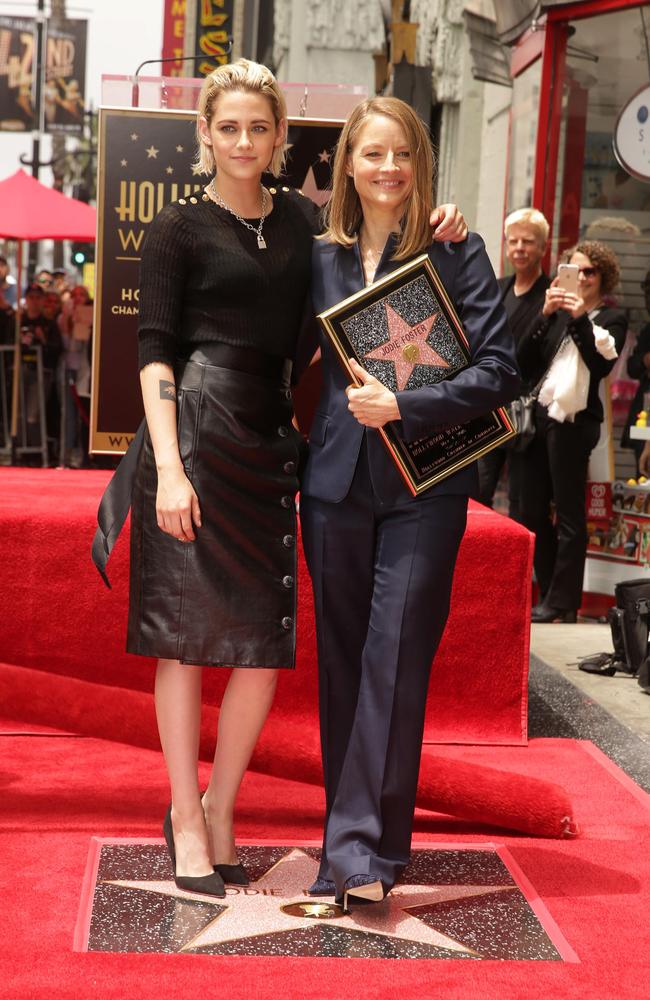 Kristen Stewart presented her Panic Room co-star Jodie Foster with her star on the Hollywood Walk of Fame. Picture: Sony