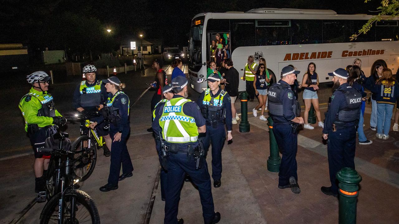 Police out in force on night 2 of schoolies at Victor Harbor on November 26th, 2022. Picture: Tom Huntley