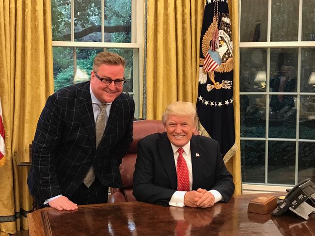 Dylan Howard with Donald Trump in the White House. Picture: Shealah Craighead