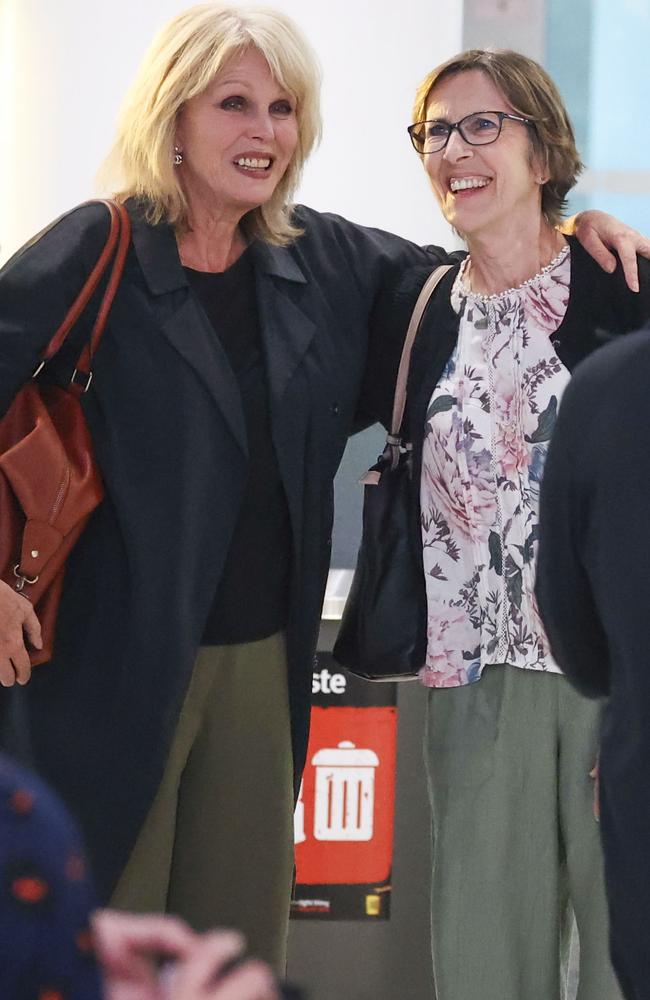 The comedian and actress meets and greets waiting fans upon her arrival at Sydney Airport. Picture: MEDIA-MODE.COM