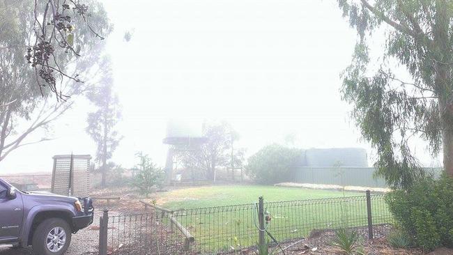 Foggy start: The weird weather continued in northern Victoria this morning with widespread fogs. Picture: Kerrie Cunning.