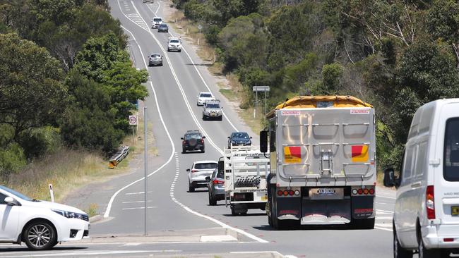 The New Illawarra Road near Menai in Sydney is considered to be one of Sydney's deadliest. Picture: Richard Dobson